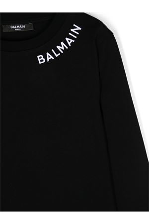 tshirt in cotone nero BALMAIN PARIS KIDS | BV8P60Z0116930BC